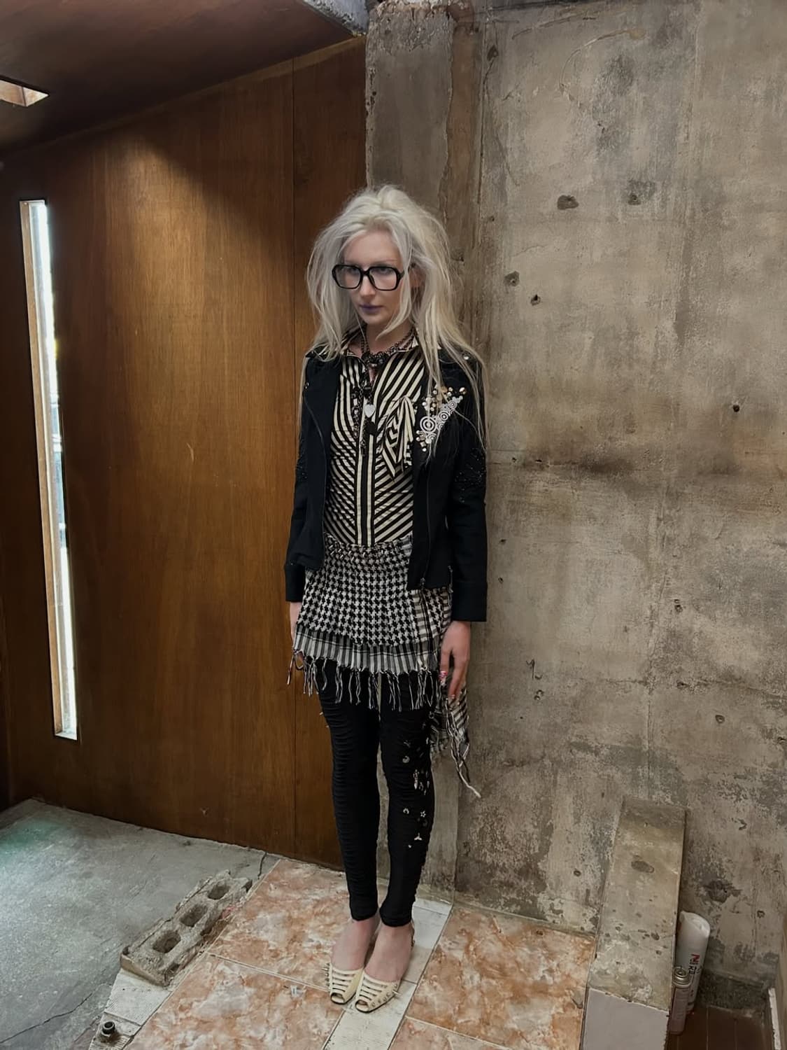 Black collar-detail jacket 상품이미지4