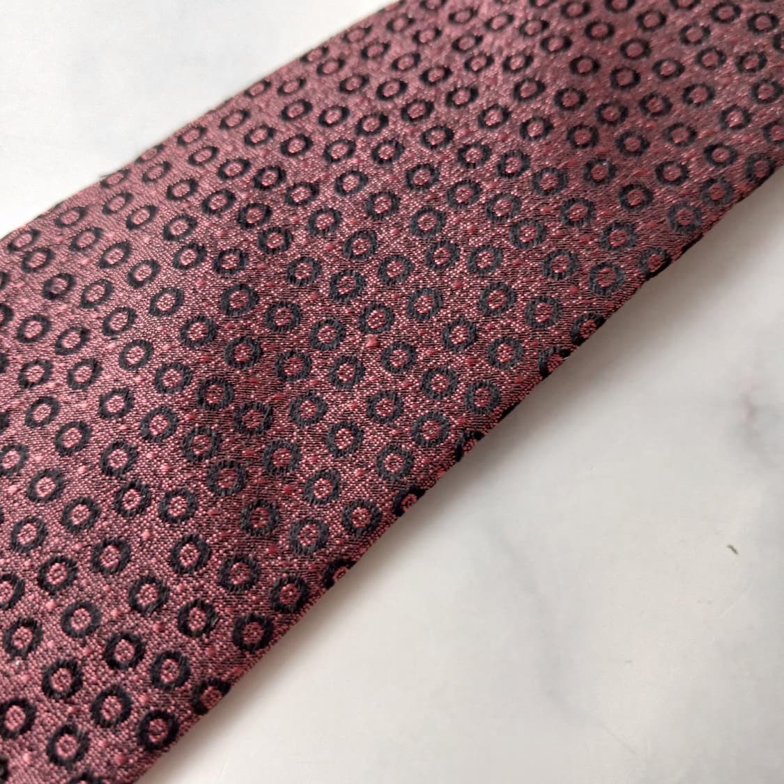입생로랑 실크 와인 도트 패턴 넥타이 8.1cm A+~A등급 E754 상품이미지10