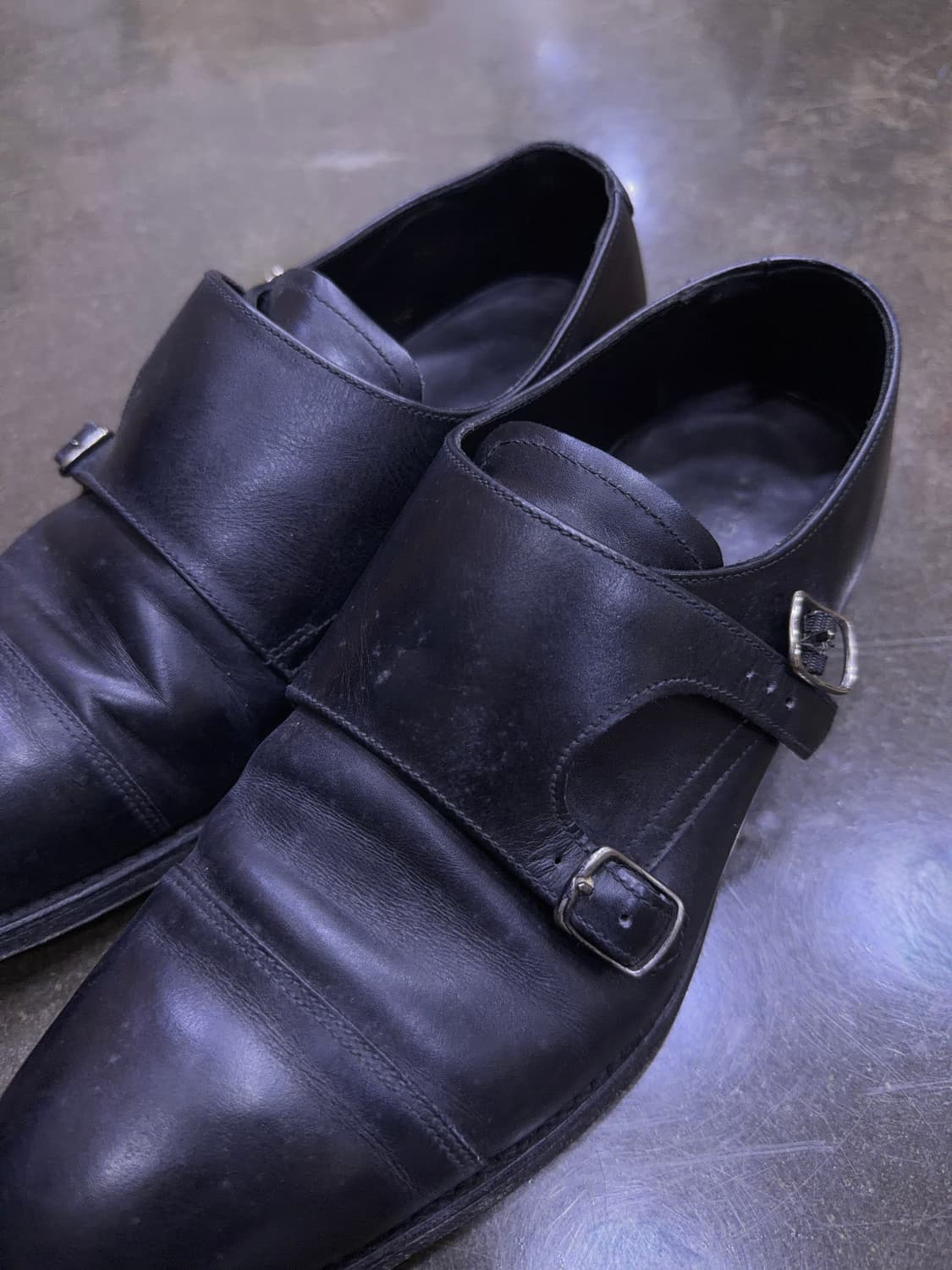 로크 더블 몽크 스트랩 가죽 구두 슈즈 6 (250) 상품이미지4