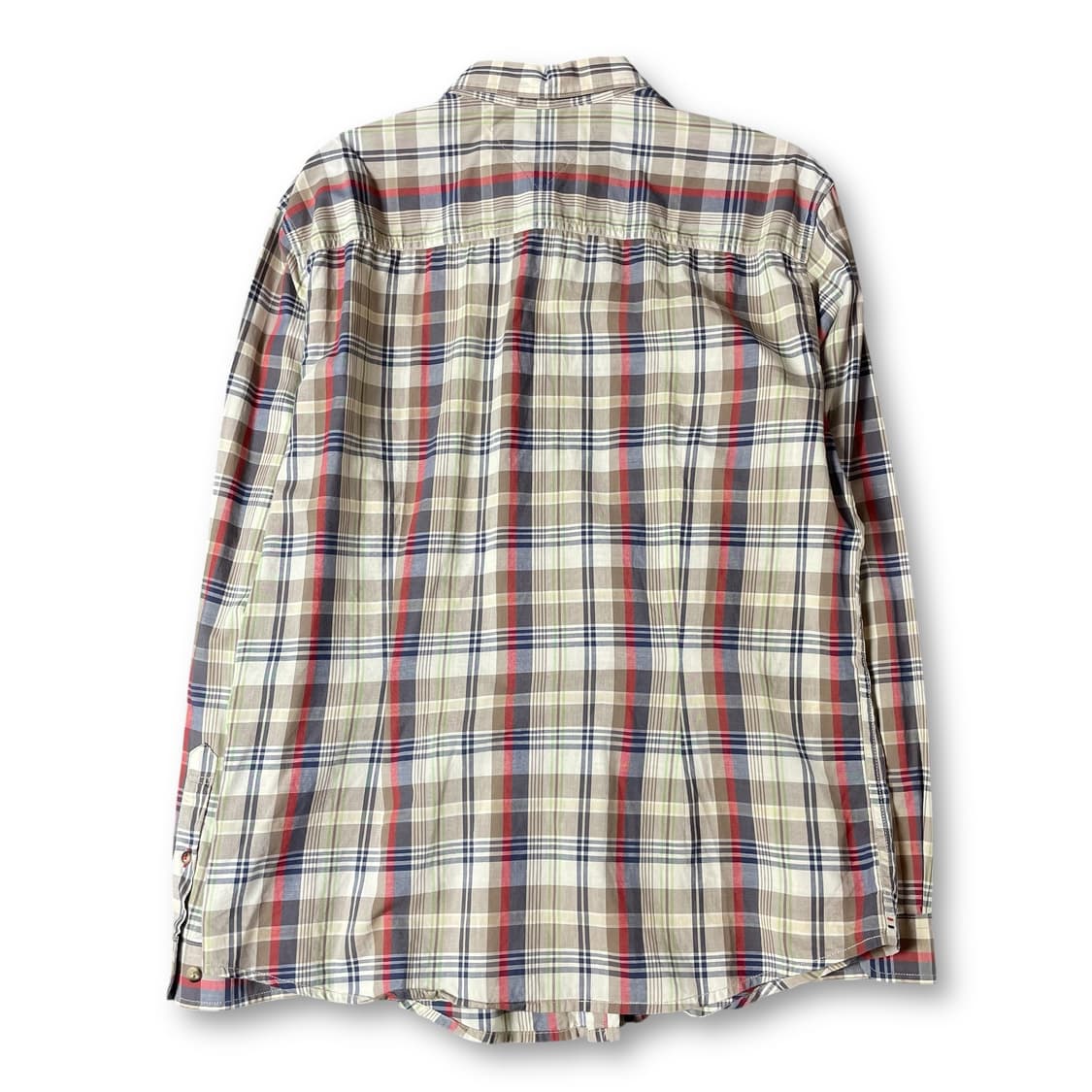 타미힐피거 연브라운 블루 레드 멀티배색 체크 긴팔 셔츠 슬림핏 XL 상품이미지2