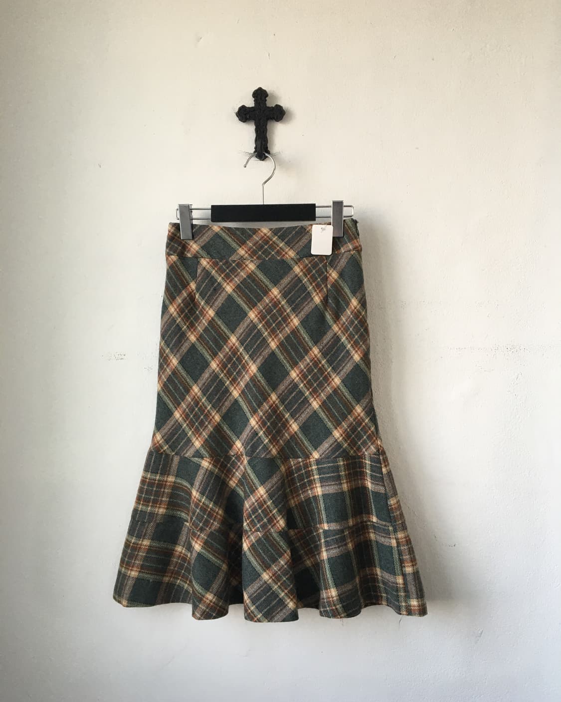 Woolen check pattern skirt 상품이미지1