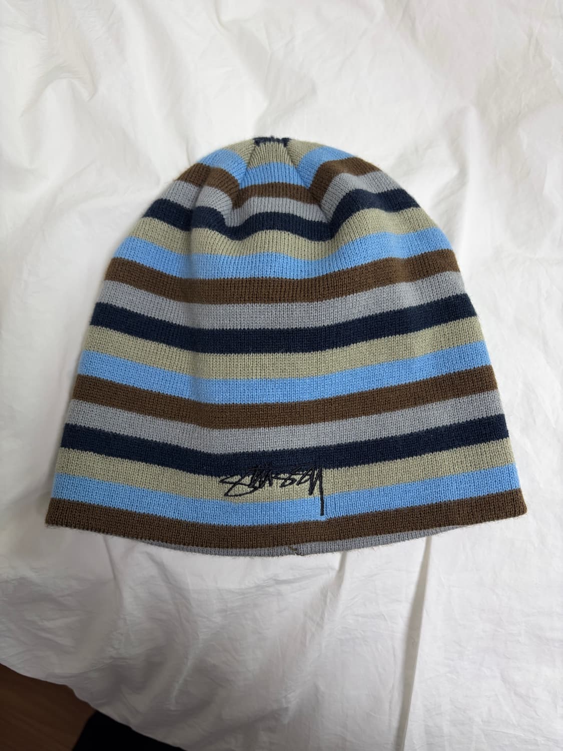 스투시 스컬캡 스무스 스탁 스트라이프 블루 상품이미지1