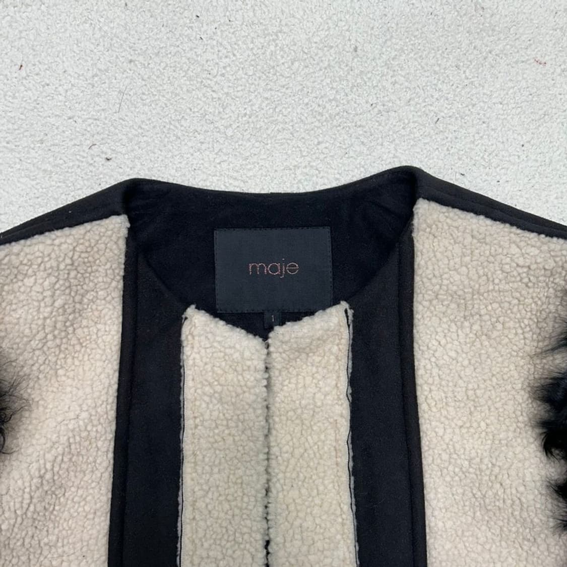 마쥬 시어링 배색 퍼코트 1 상품이미지3