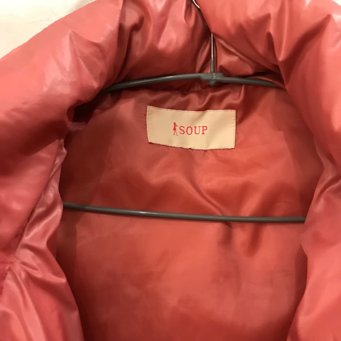 Soup 로걀 라떼갸루 하구미 핑크퍼 구스다운 패딩 상품이미지5