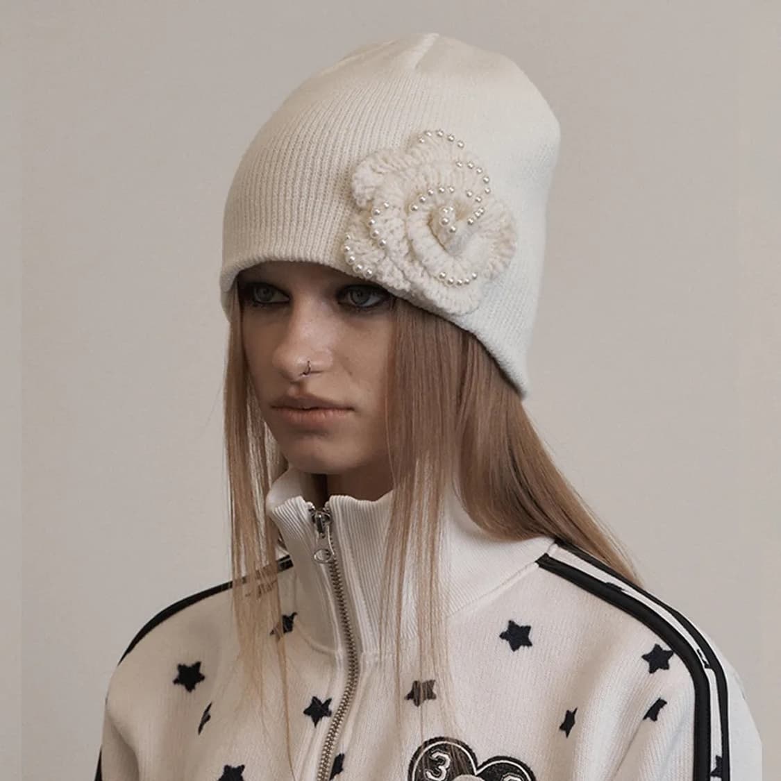 셋업이엑스이 pearl corsage 비니 상품이미지1