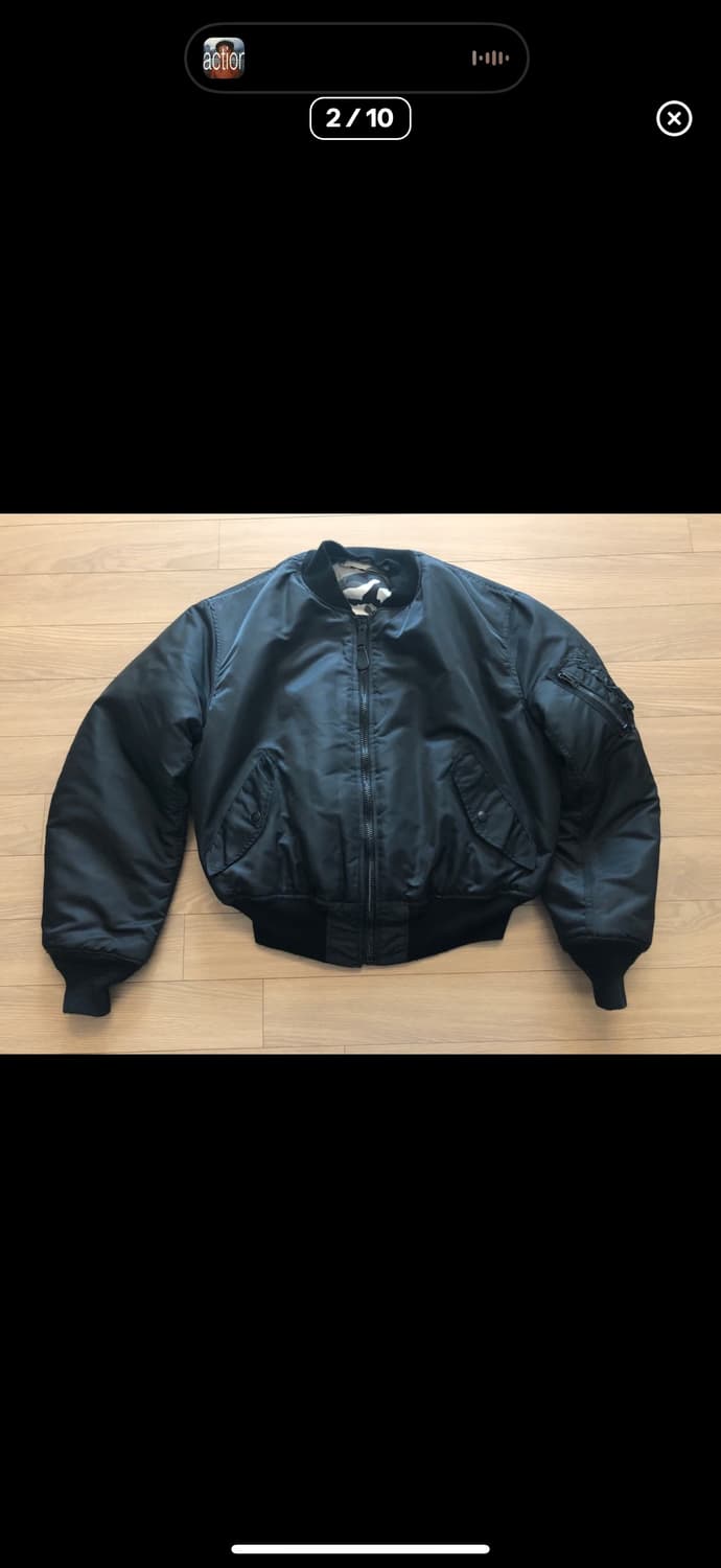 90s HOPE mfg 블랙 MA-1 시티 카모 안감 상품이미지2