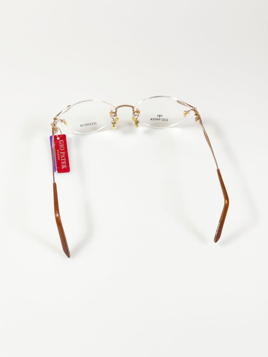 GIO PATEK 골드 티타늄 오벌 무테 빈티지 안경 상품이미지5