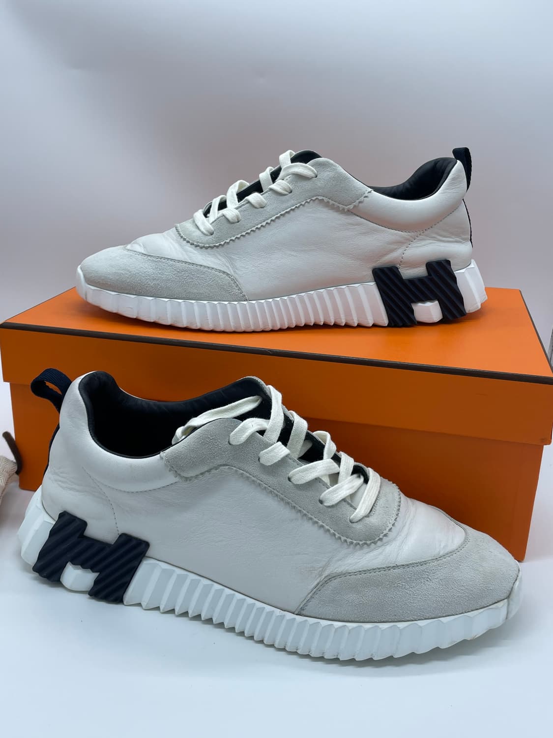 [ 42.5 ] 정품 에르메스 바운싱 블랑 스니커즈 풀구성 상품이미지2