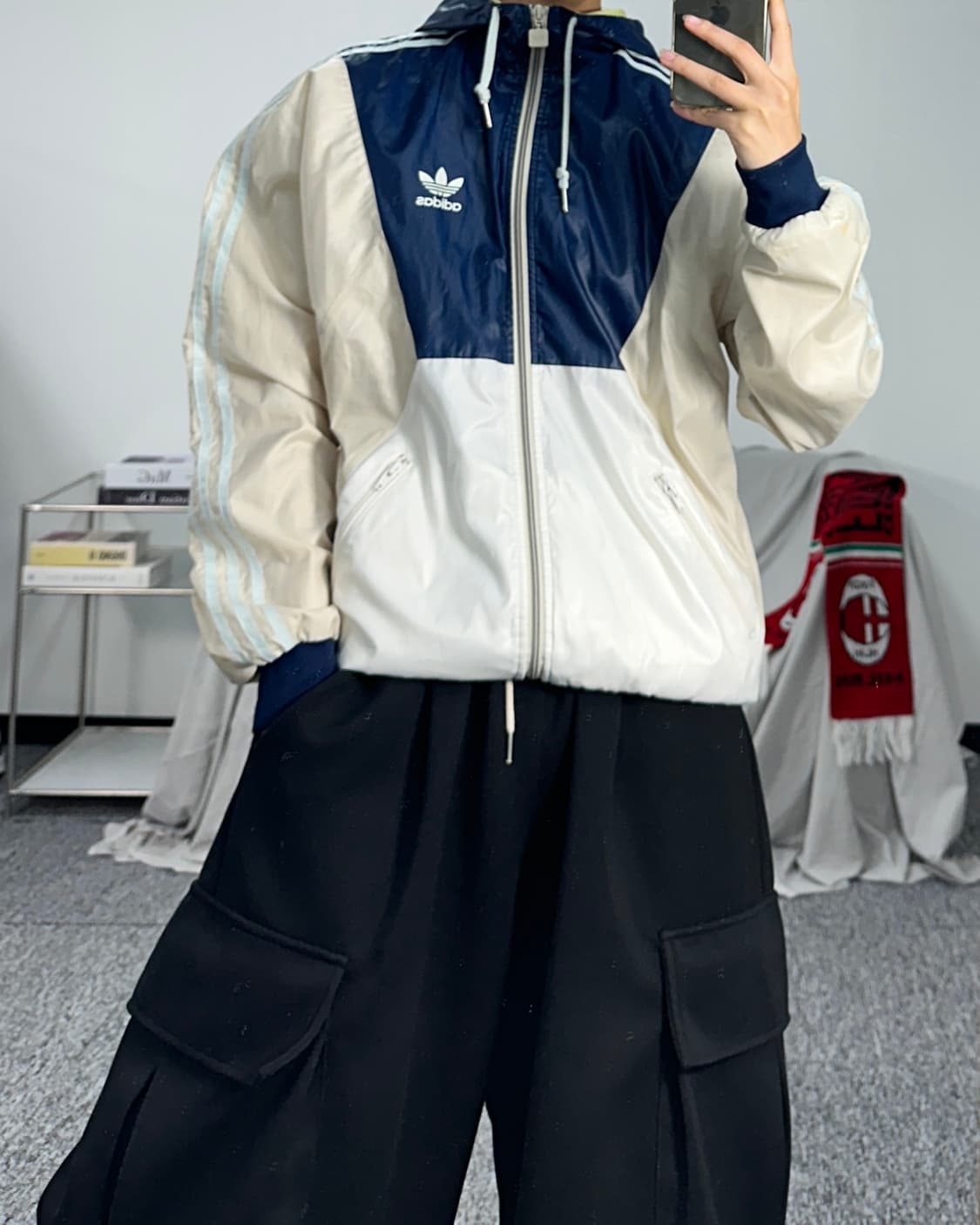 아디다스 컬러 블록 바람막이 S 상품이미지3