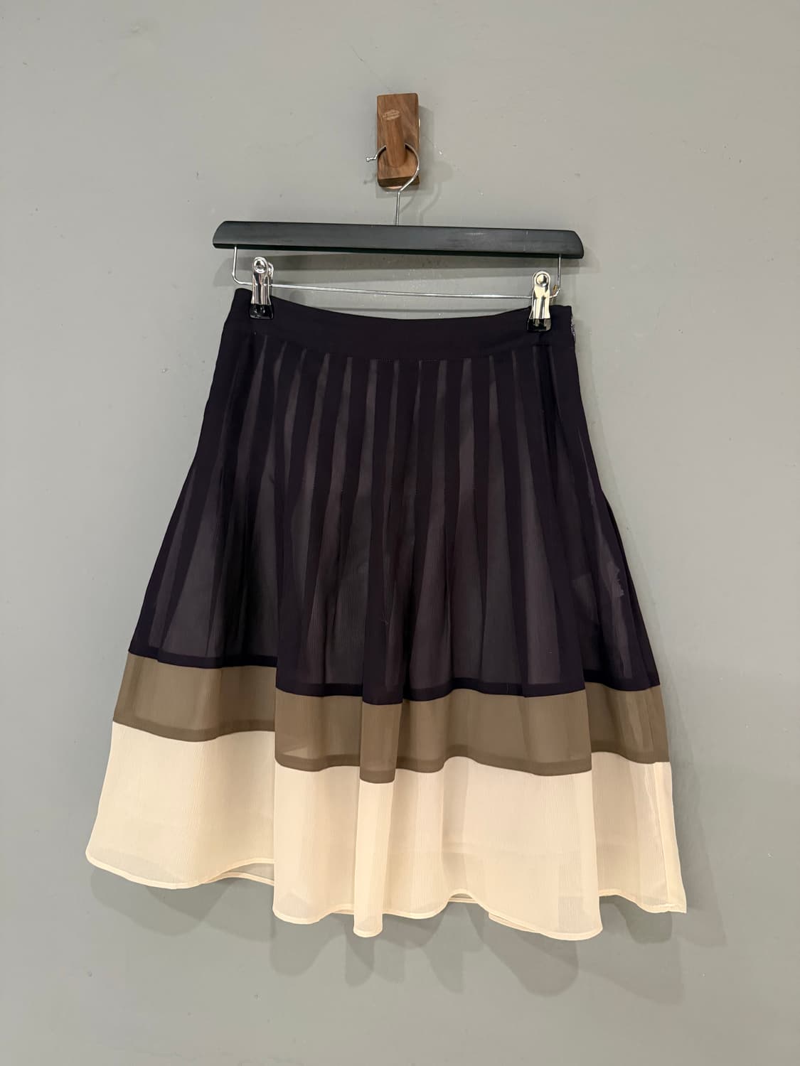 color mix pleats flare-fit skirt  상품이미지4