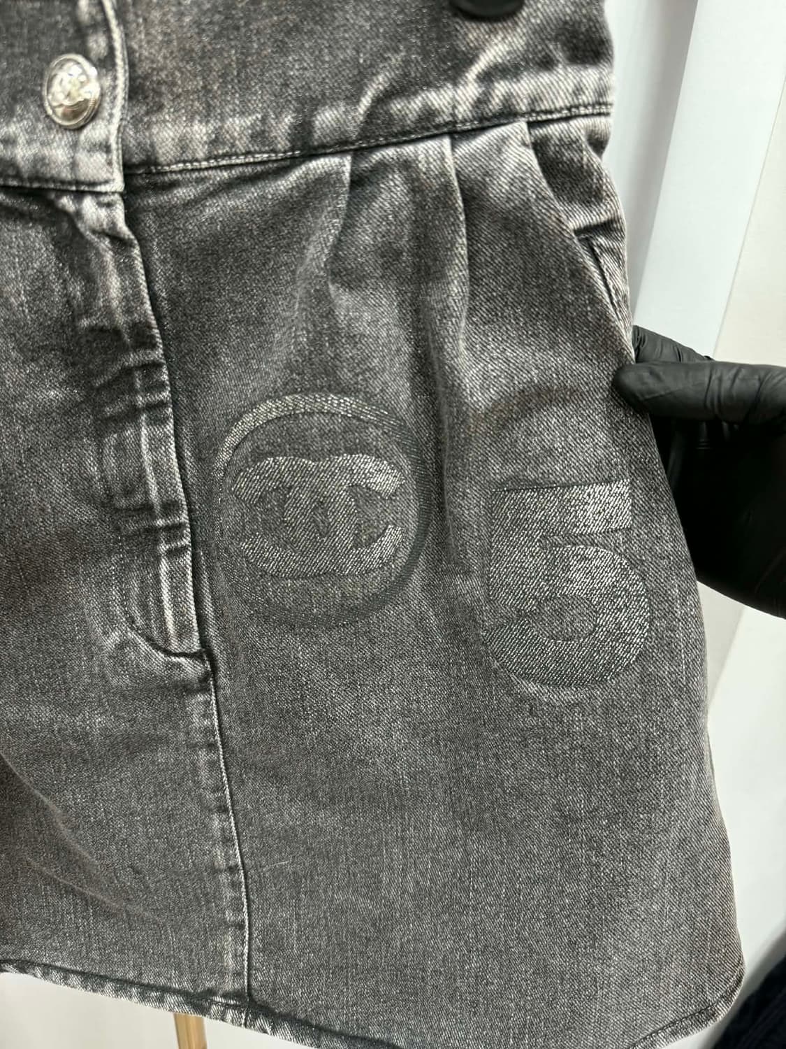 백화점판 샤넬 넘버5 미디 데님스커트 36사이즈  상품이미지2