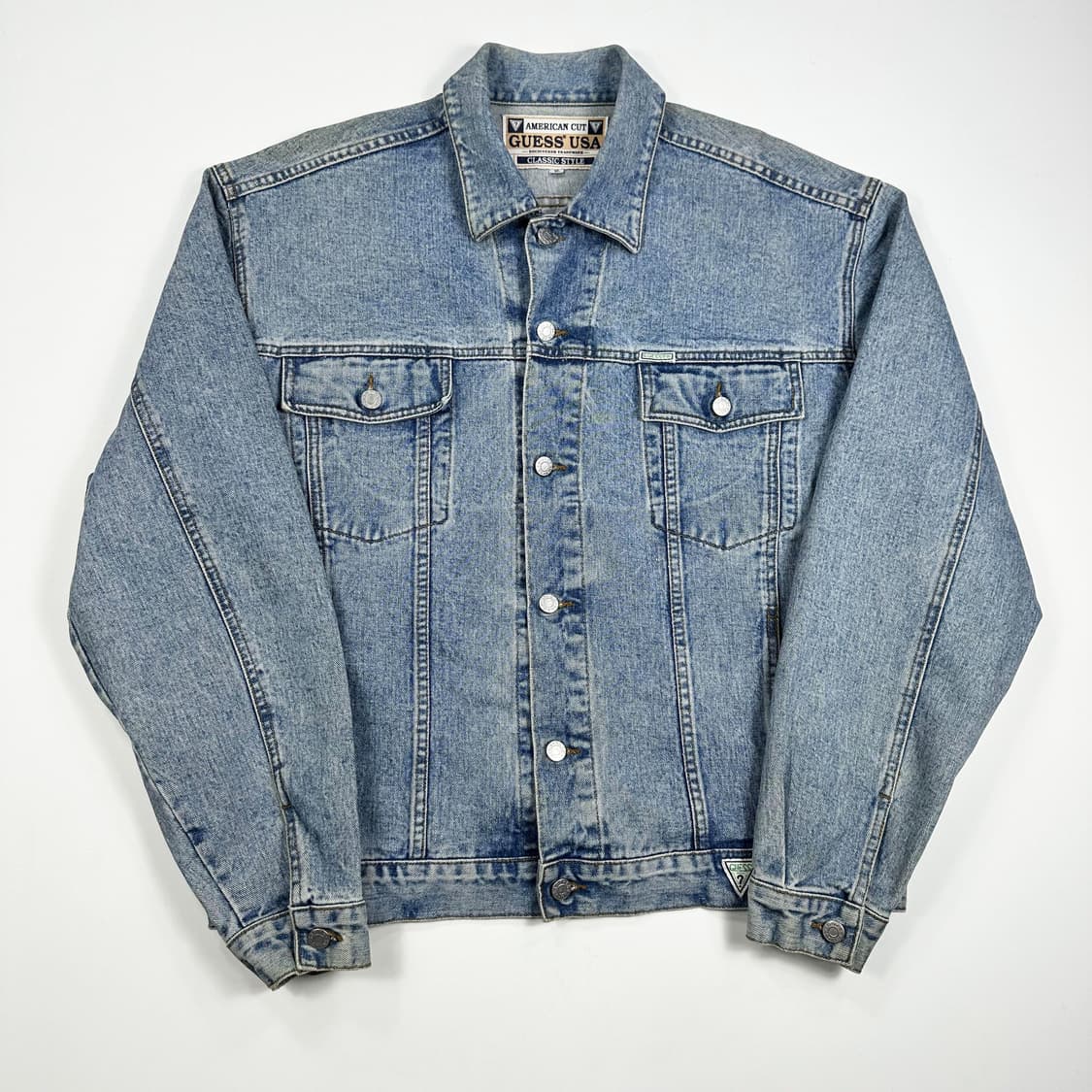 90s 게스 USA 빈티지 오버핏 데님 트러커자켓 XL 상품이미지1