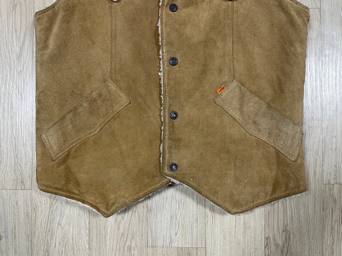 95) LVC원판 70s 리바이스 가죽 웨스턴 양털베스트(멕시코제)RRL 상품이미지10