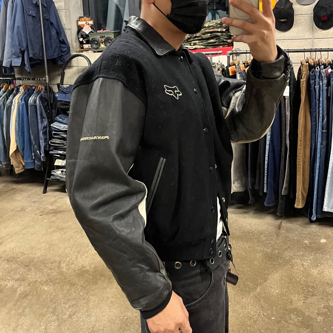 90s 폭스레이싱 빅로고 바시티 자켓 (100-105) 상품이미지7