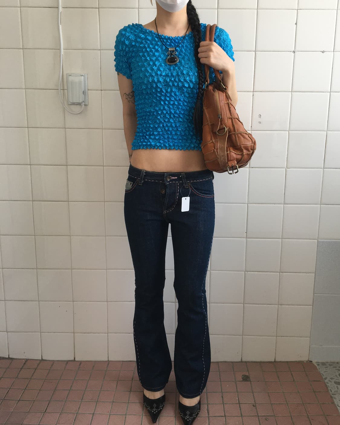 Pleats popcorn top 상품이미지1