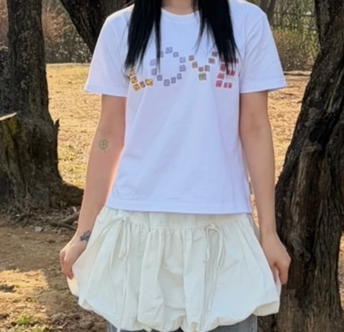 내맘데로 세트 ) 엠블러) love반팔티 + 포에버21 벌룬스커트 세트 상품이미지8