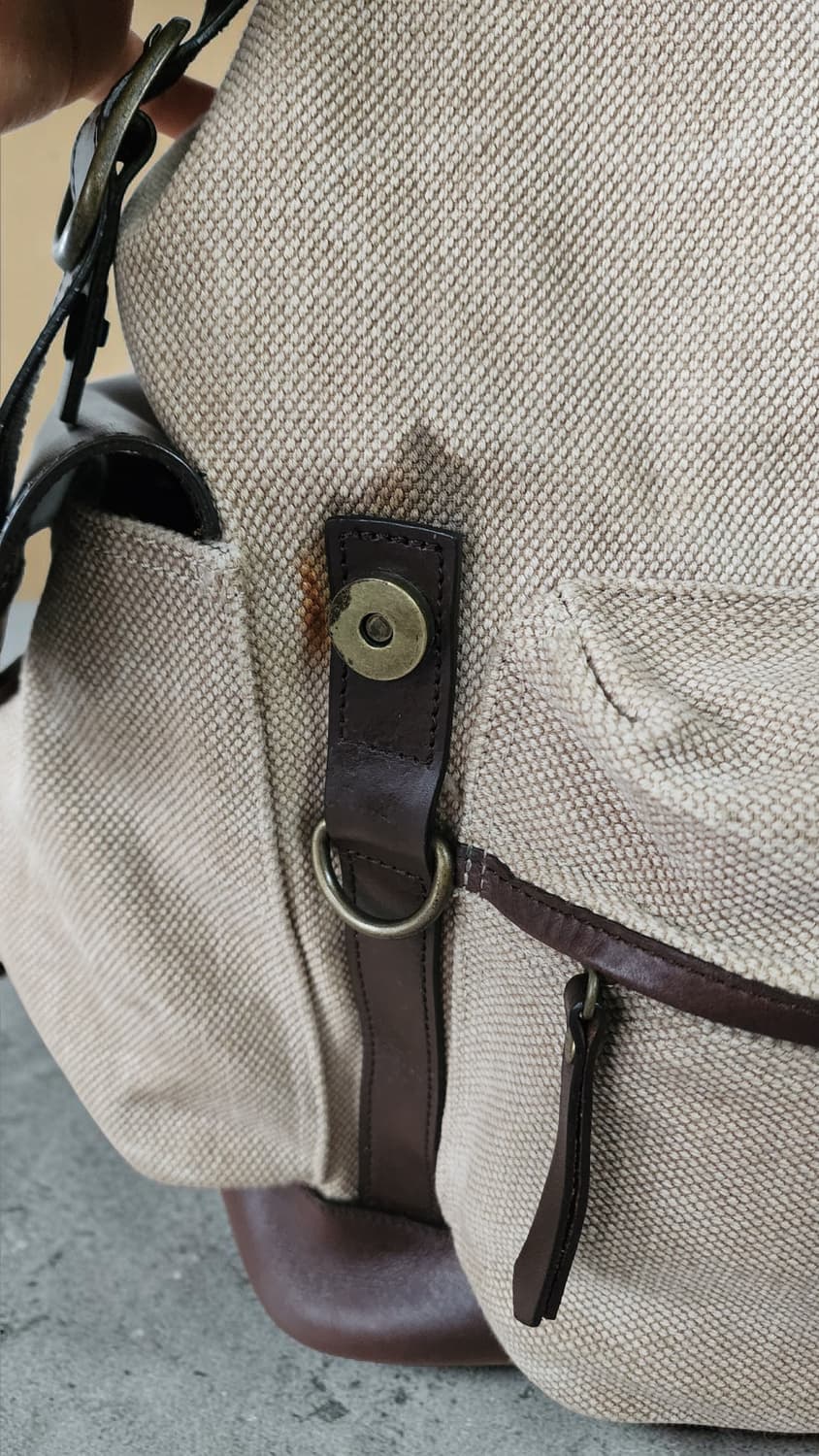 Akiinsvin 캔버스 가죽 백팩 브라운 / 베이지 상품이미지9