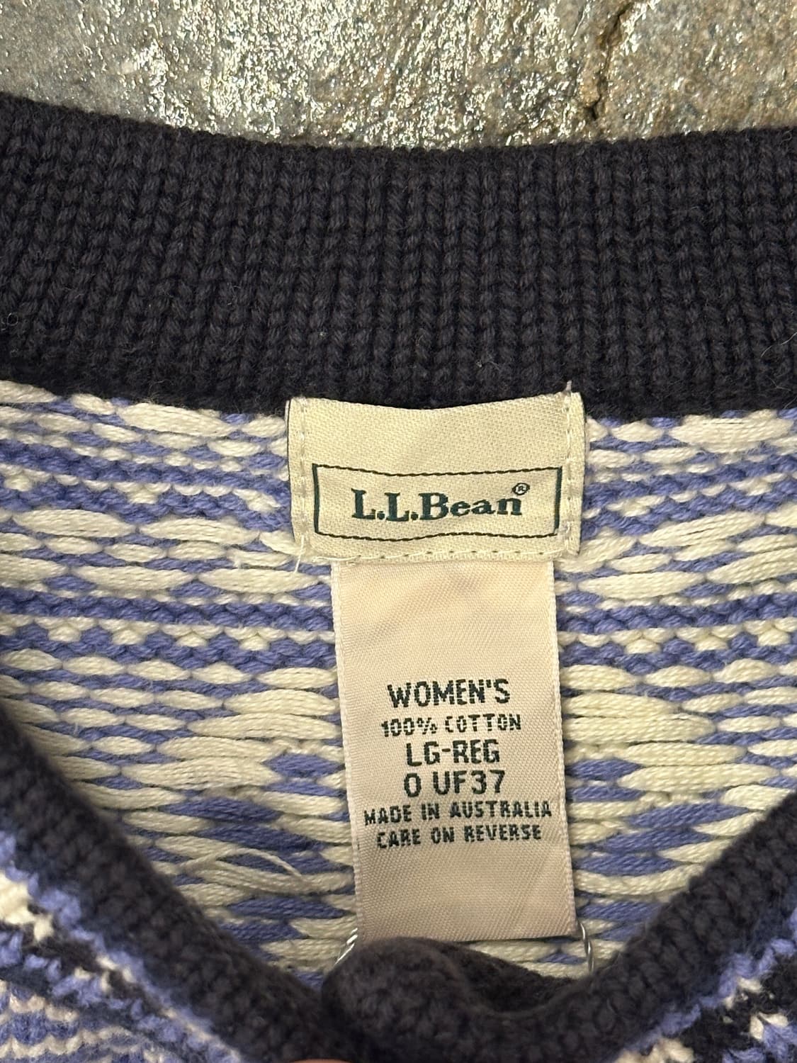 90s L.L.Bean 엘엘빈 버드아이 패턴 니트 L 상품이미지4