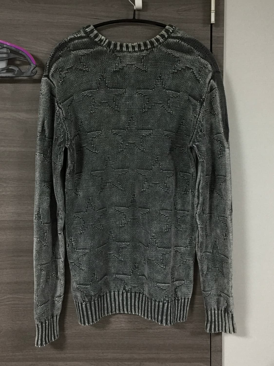 빈티지 별 패턴 차콜 니트 상품이미지2