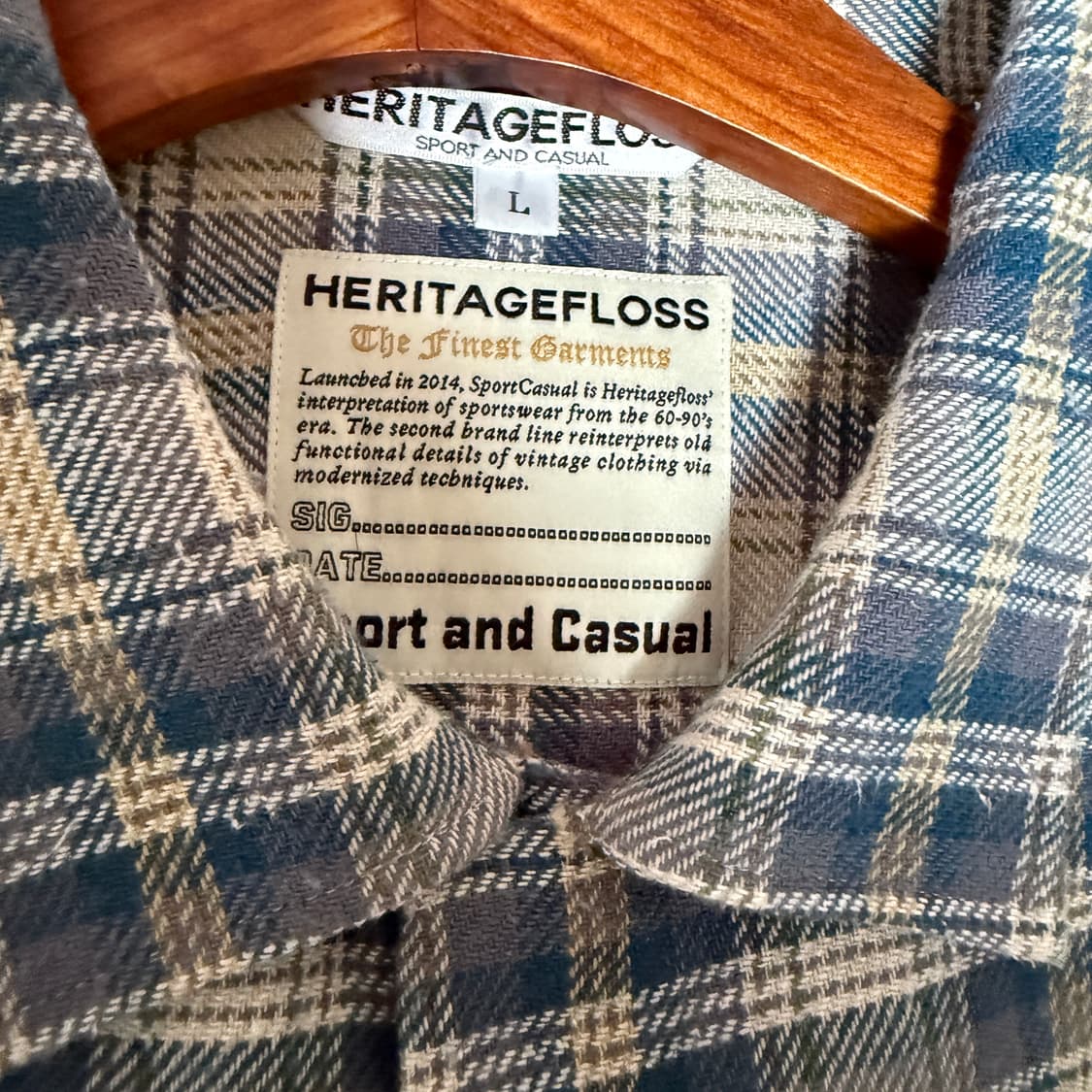 헤리티지 플로스 원워시드 플라넬 셔츠 L 상품이미지2