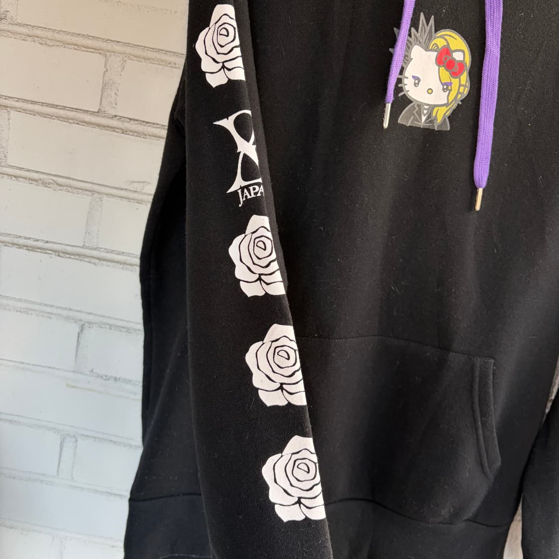 요시키티 퍼플 포인트 블랙 후드티 상품이미지4