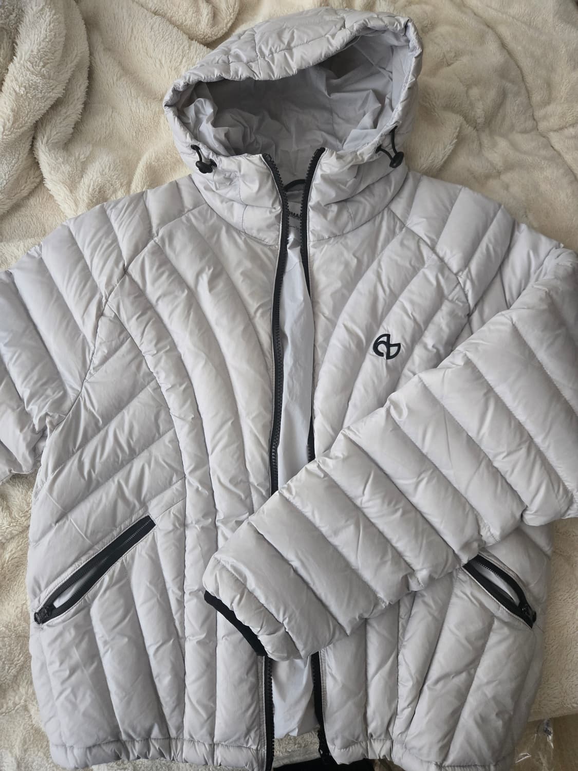 노매뉴얼 라이트 덕다운 글로시 그레이 경량패딩 S 상품이미지6