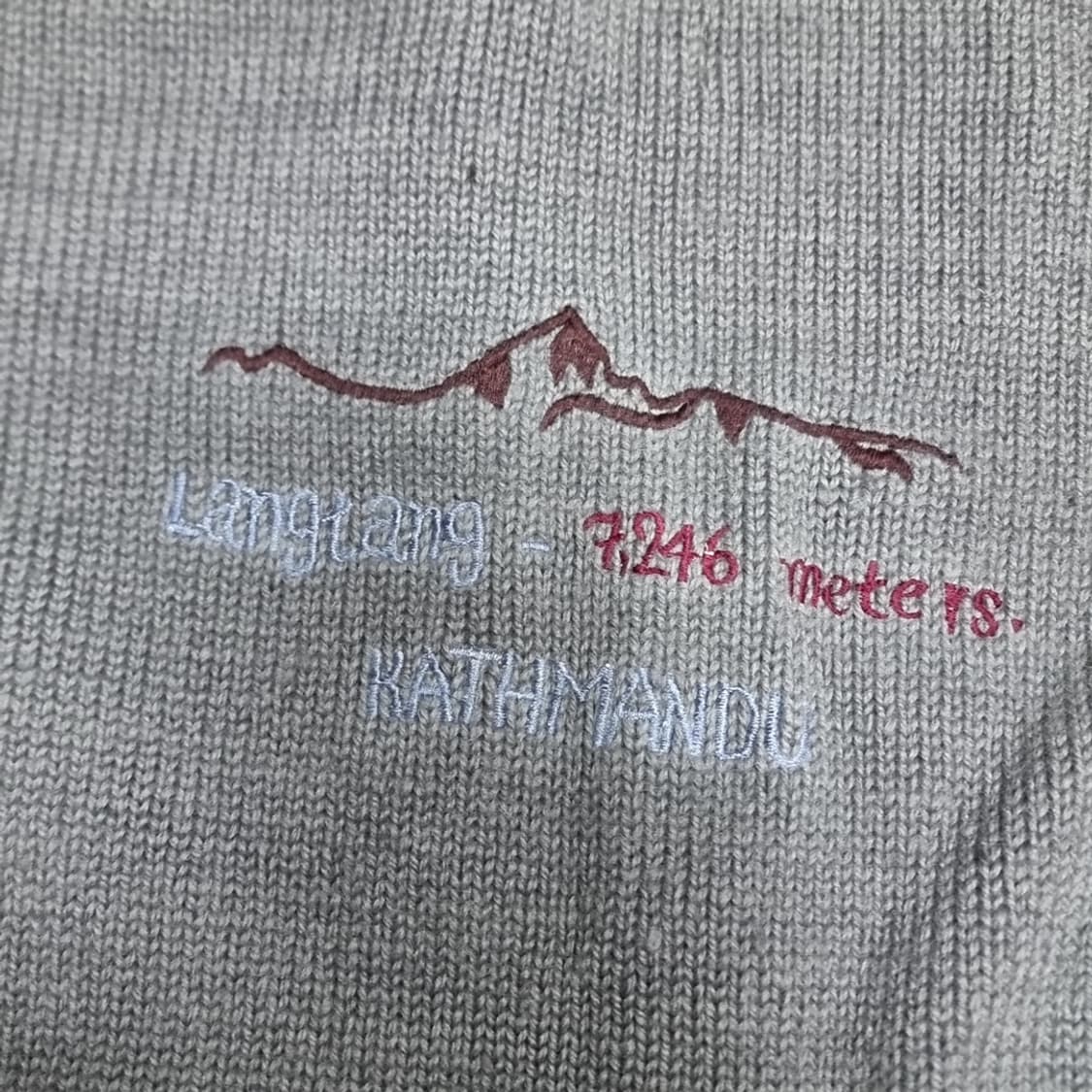 네팔생산 100%울 회색 니트 집업 가디건(110) 상품이미지4