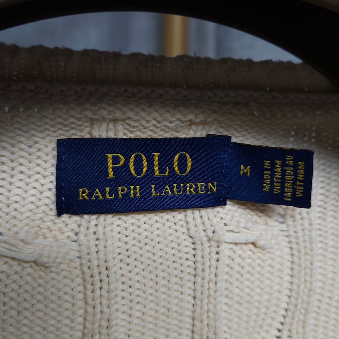 M ) 폴로 랄프로렌 여성 케이블 니트 V넥 아이보리 상품이미지4