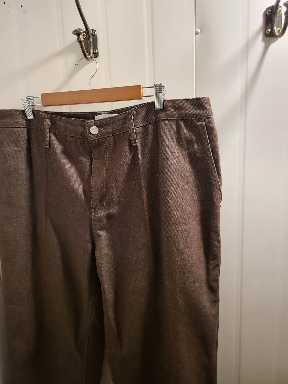 [L]미나브 원턱 카운터 데님팬츠 브라운 38인치 상품이미지2