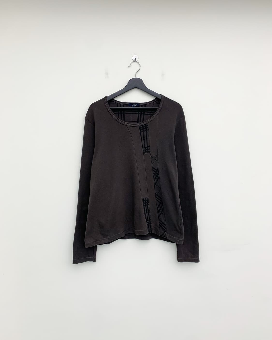 버버리 노바 체크 패널 코코아 롱 슬리브 티셔츠 상품이미지1