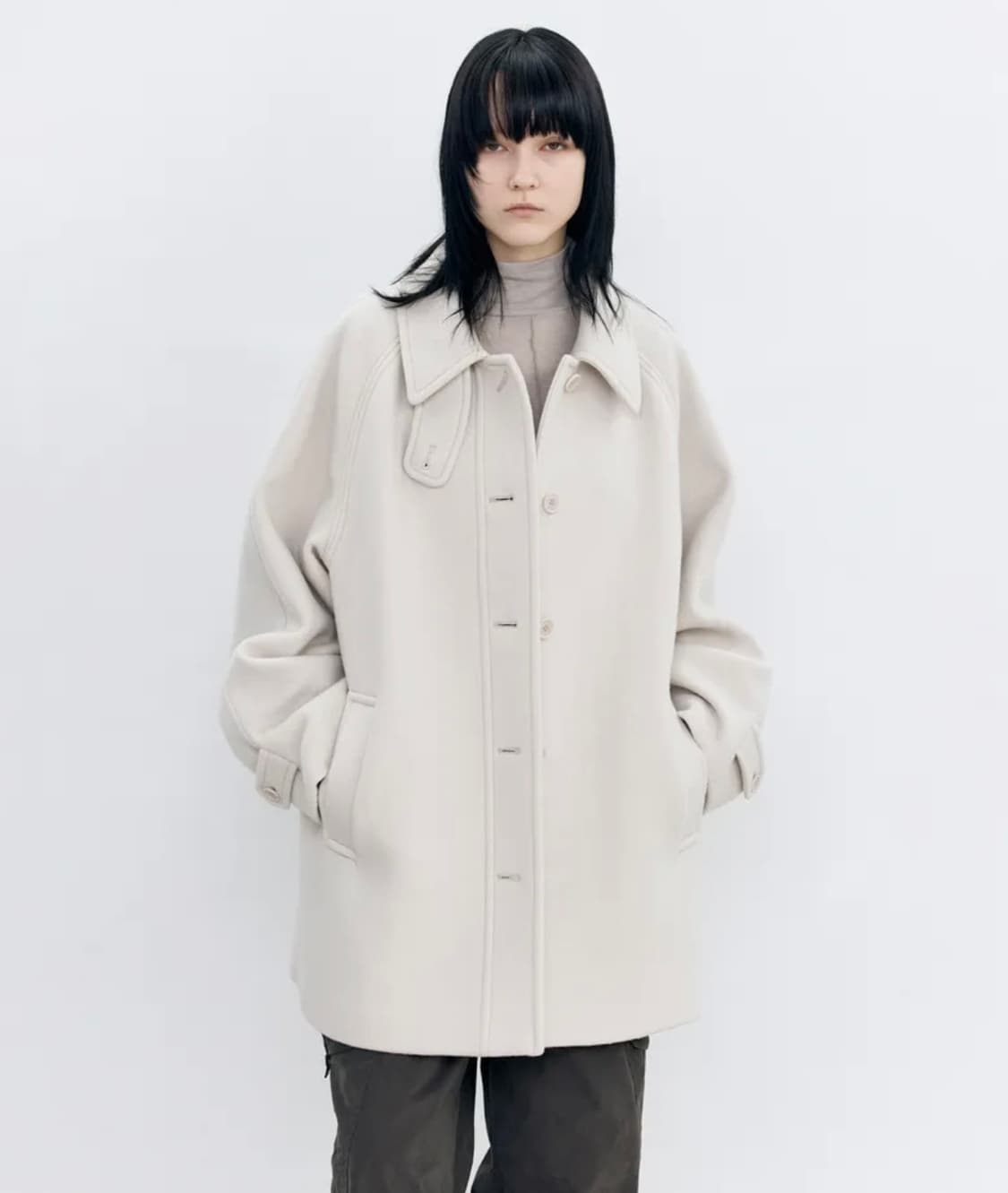 인사일런스 우먼 소프트 하프 발마칸 코트 CREAM Msize 상품이미지1