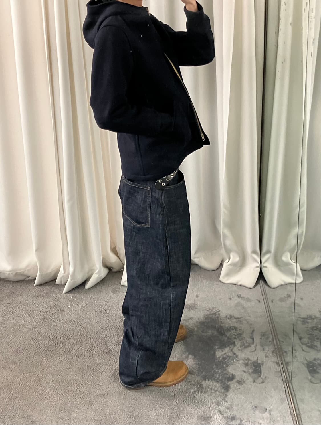 빔즈 네이비 울 후드 자켓 S 상품이미지6