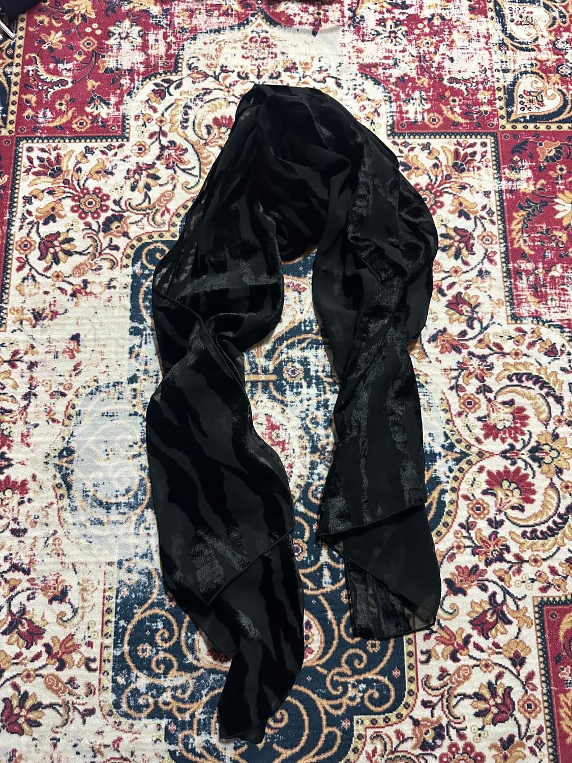 시스루+벨벳 스카프 상품이미지1