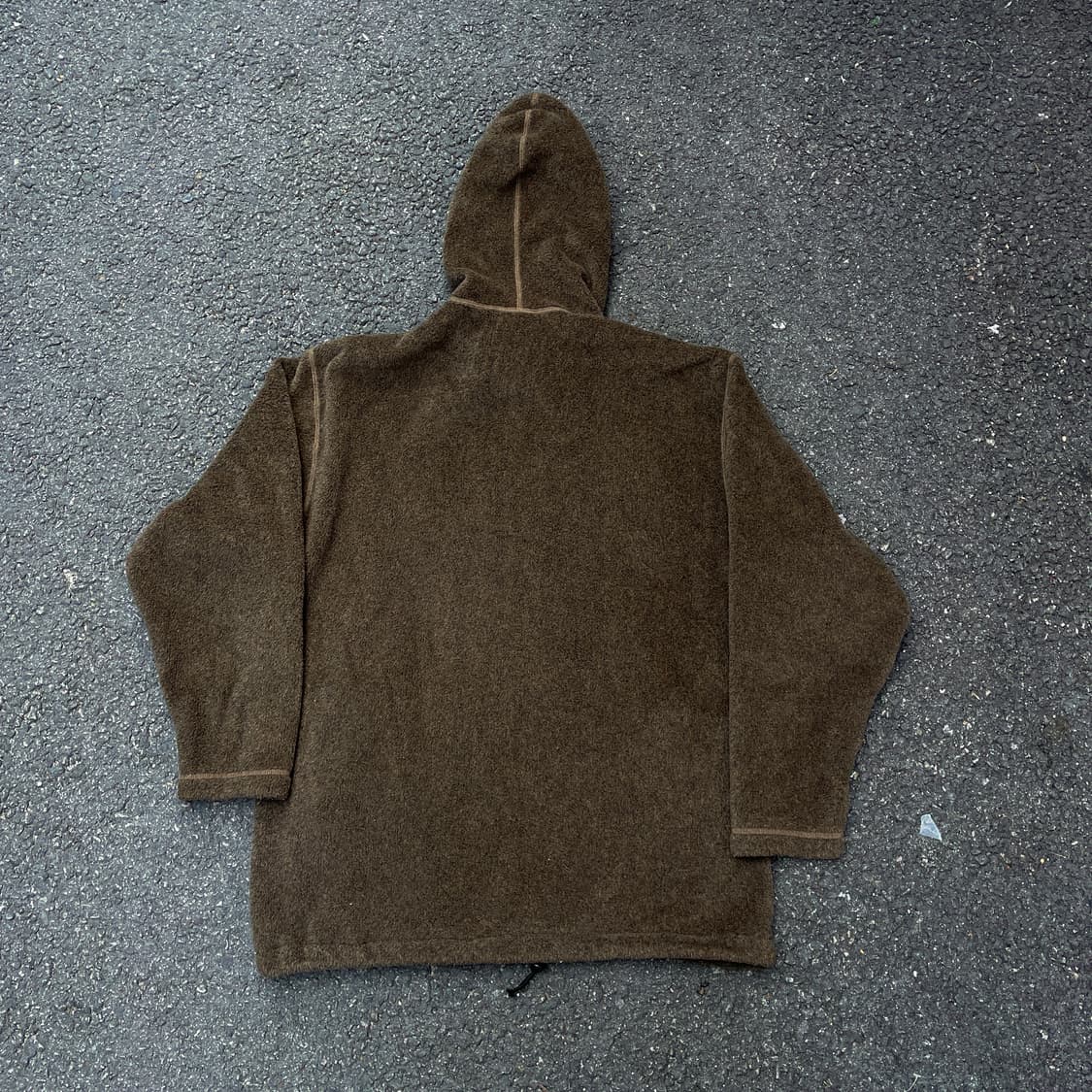 90s 아디다스 초코 브라운 올드스쿨 오버핏 후드 후리스 플리스자켓 XL 상품이미지3