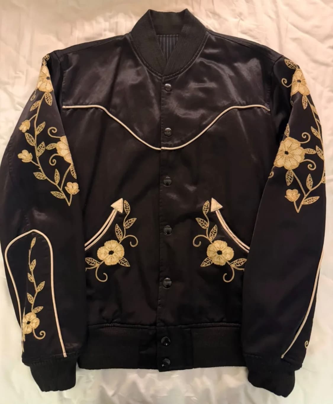 더블알엘 1세대 사틴 자수자켓 L 상품이미지1