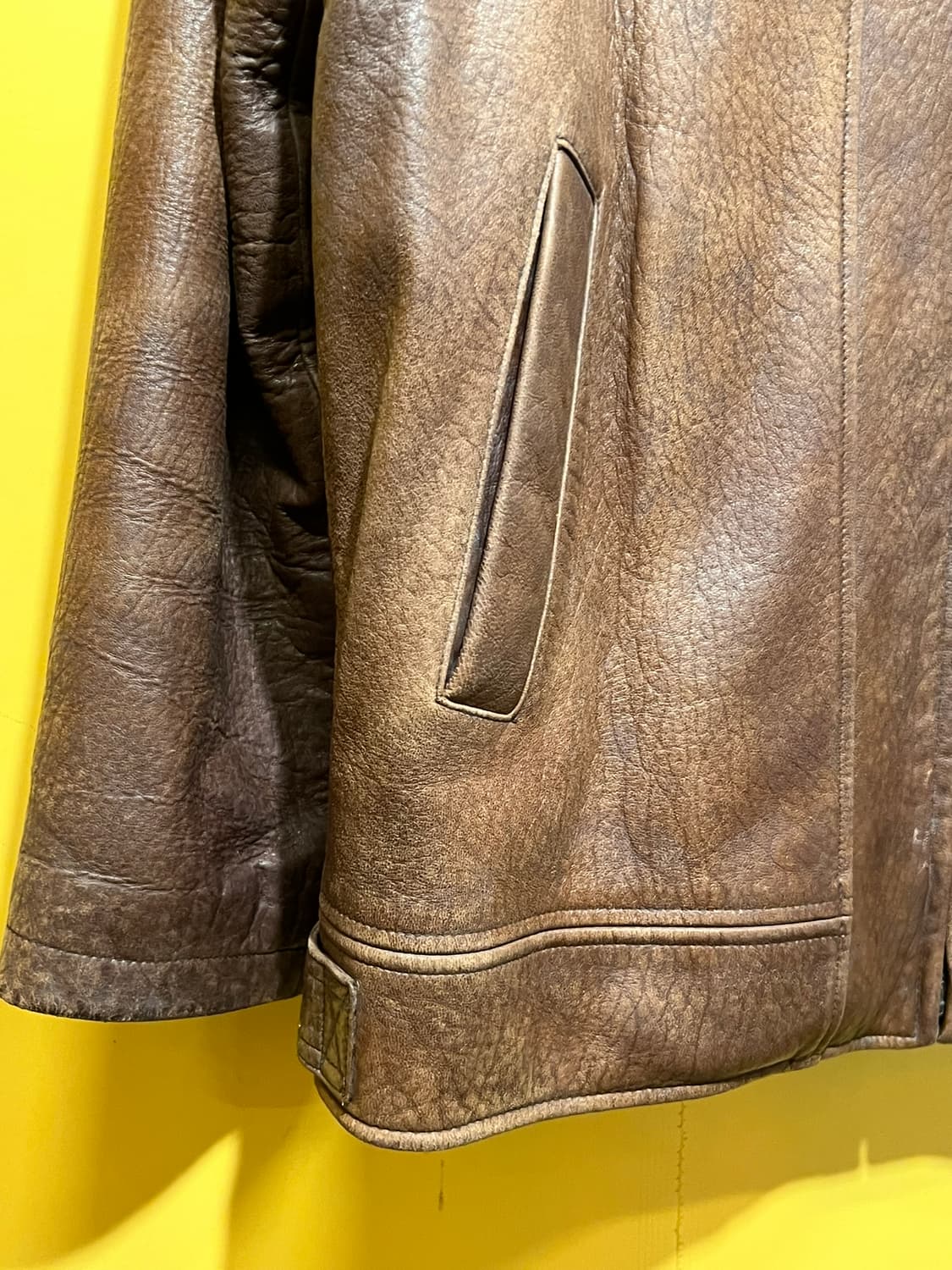 90s [100] INDIAN 빈티지 천연 가죽 블루종 자켓 상품이미지4