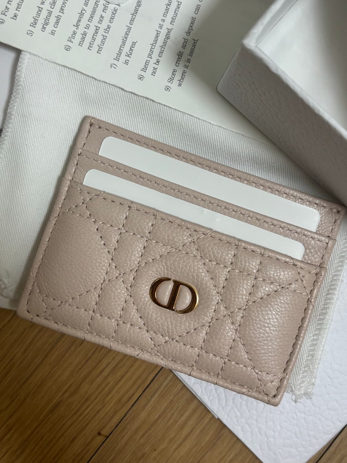 디올 카드지갑 파우더핑크 상품이미지2