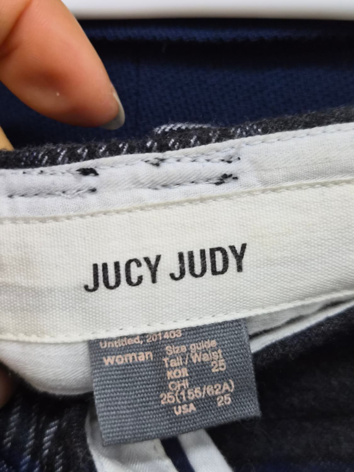 지고트 블루자켓. 쥬시쥬디 랩체크팬츠 상품이미지9