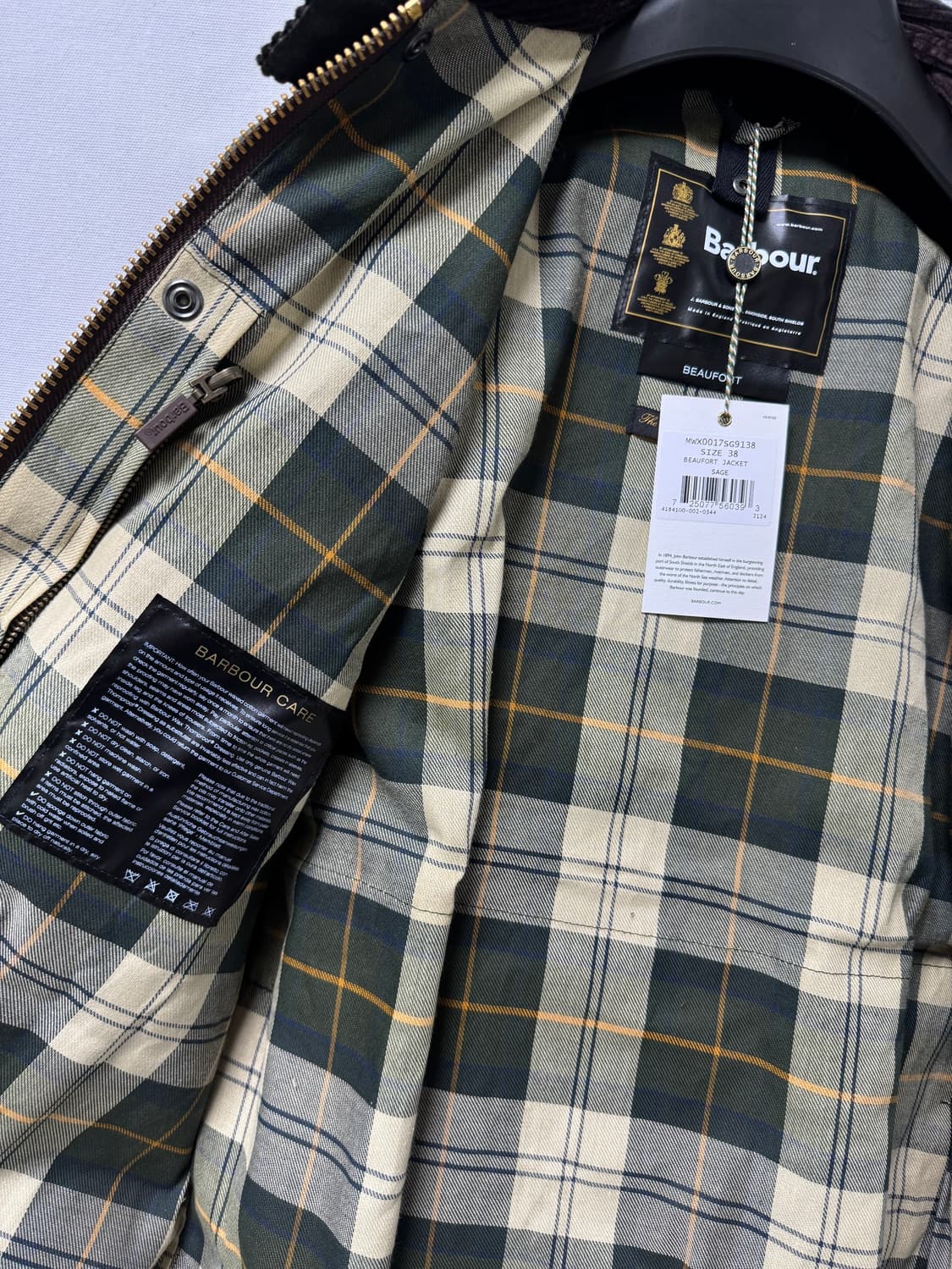 바버 뷰포트 왁스 자켓 세이지 38 (새상품) 상품이미지6