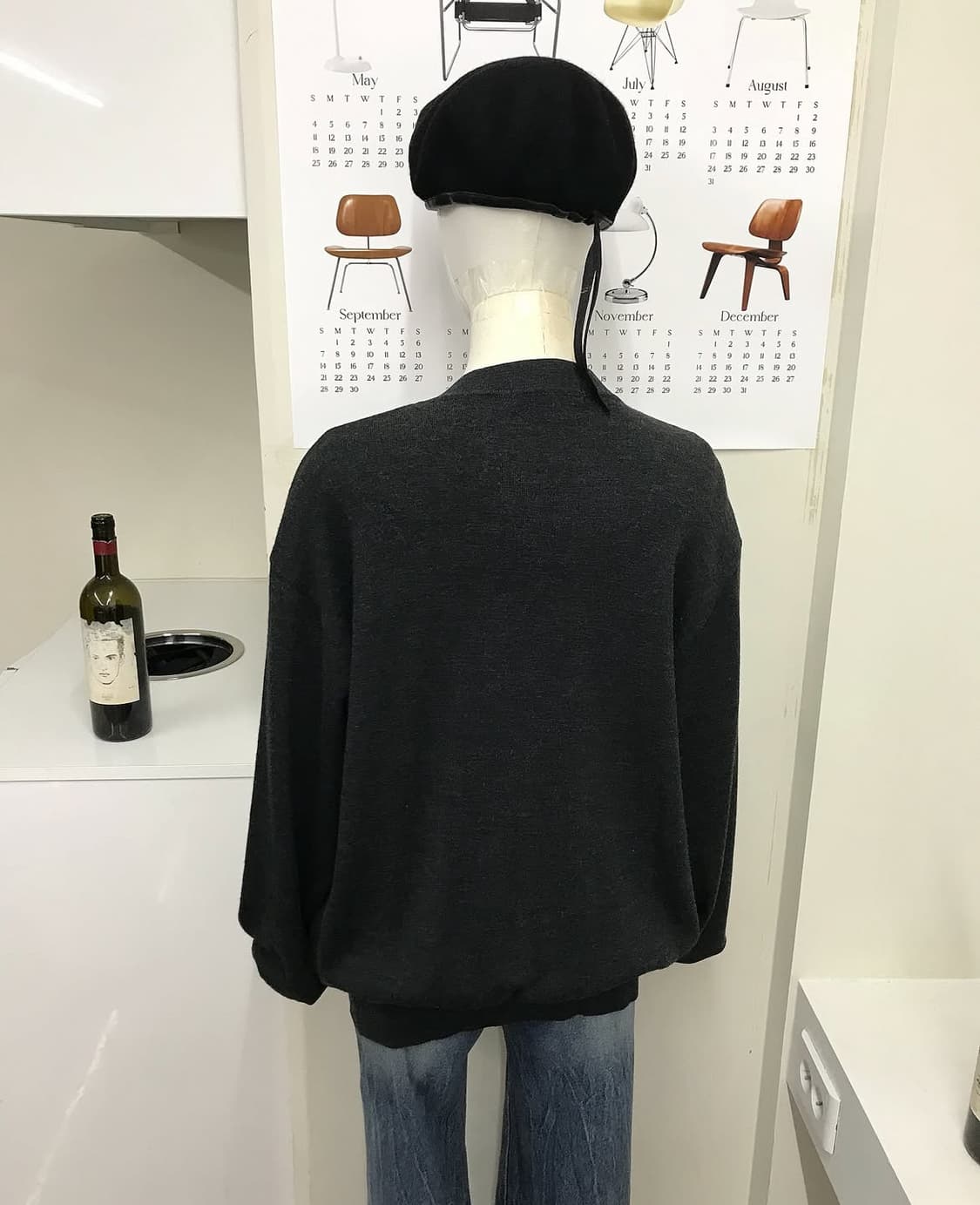 입생로랑 로고 울 가디건 상품이미지7