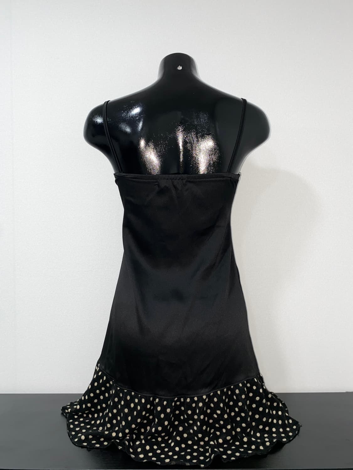 Dot-Pattern Lace Satin Slip Dress 상품이미지2