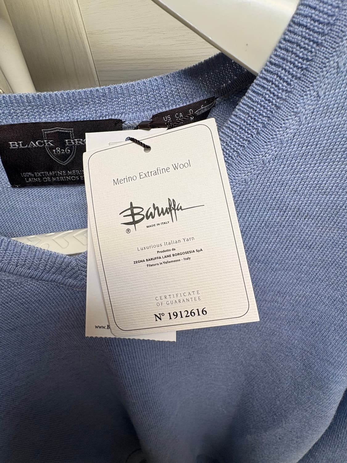 Black Brown 1826 남성 V넥 니트 M 새상품 상품이미지4