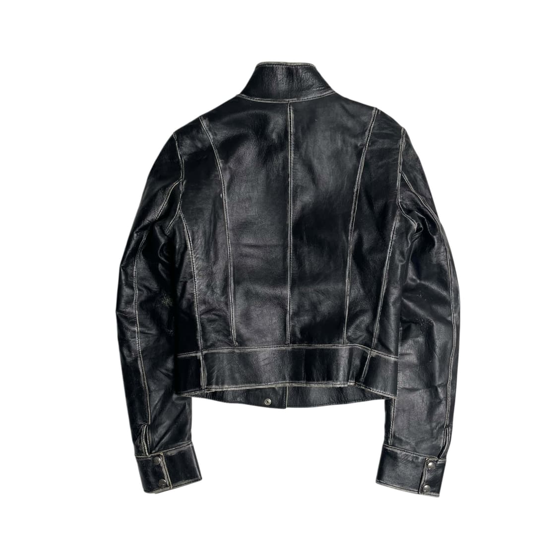 QUBHA 그라데이션 레더 자켓 상품이미지5