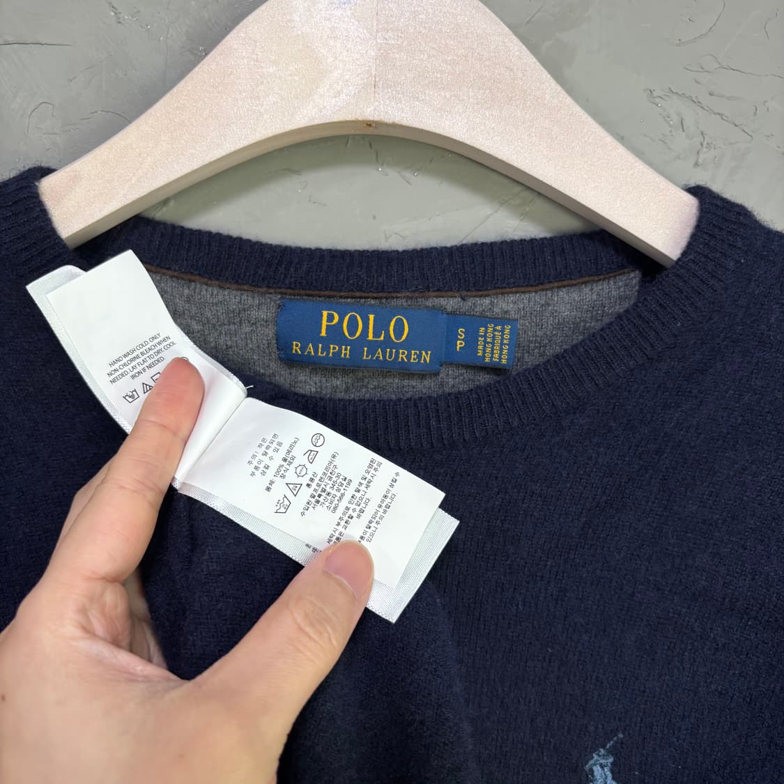 폴로 랄프로렌 메리노 울 니트 네이비 상품이미지3