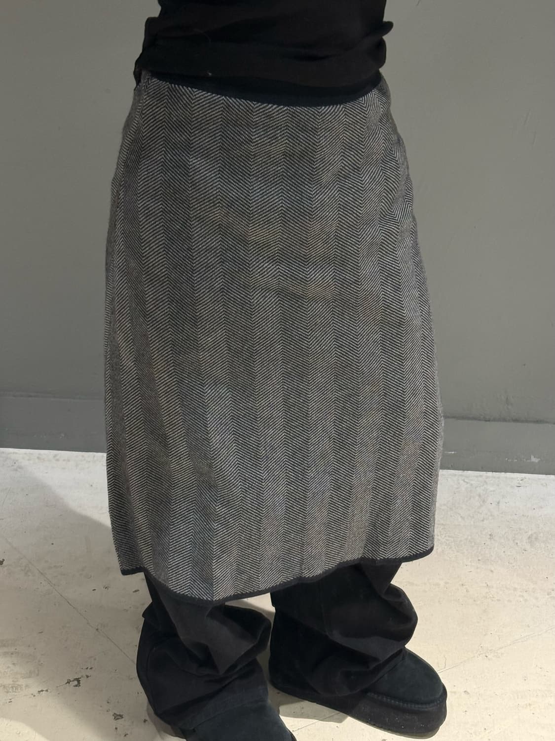 stripe pattern detail knit skirt 상품이미지3