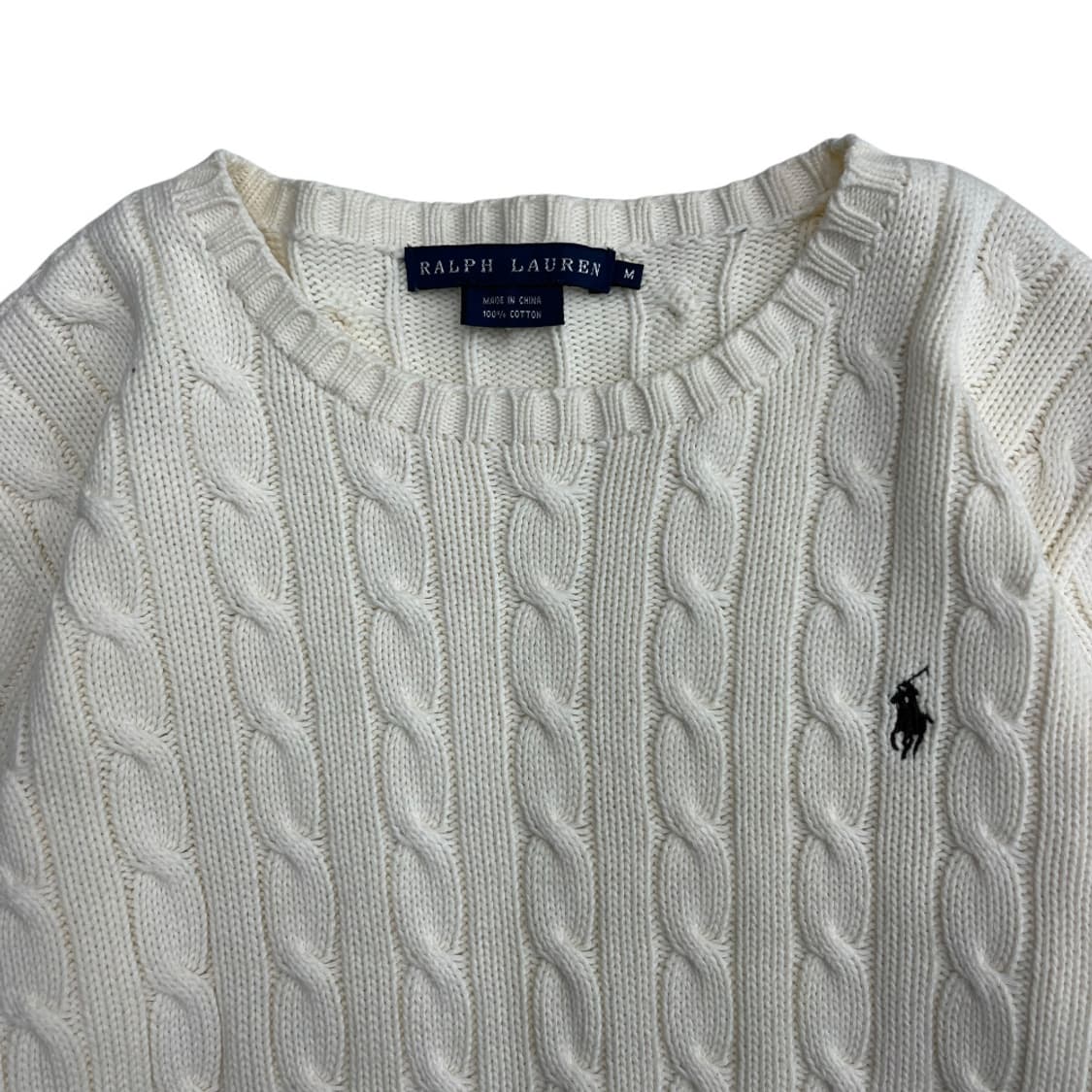 폴로 랄프로렌 브라운포니 아이보리 꽈배기 니트 M 상품이미지4