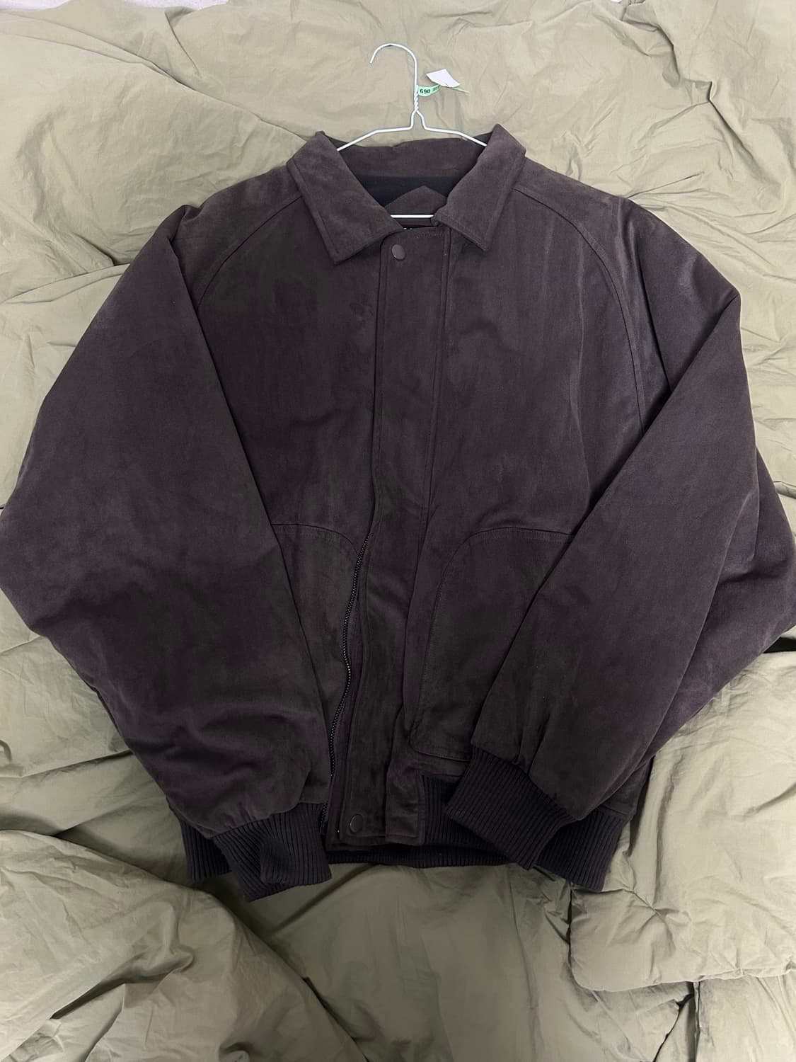 패슬 베이그 스웨이드 봄버 자켓 브라운 L 상품이미지1