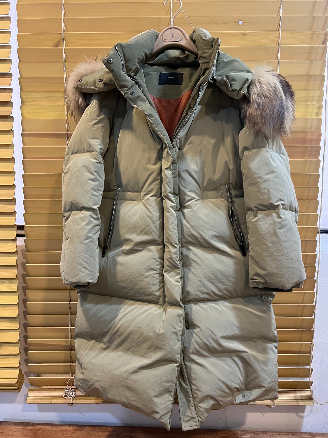 비이커 BEAKER 여성 카키베이지 구스다운패딩 후드패딩점퍼 상품이미지2