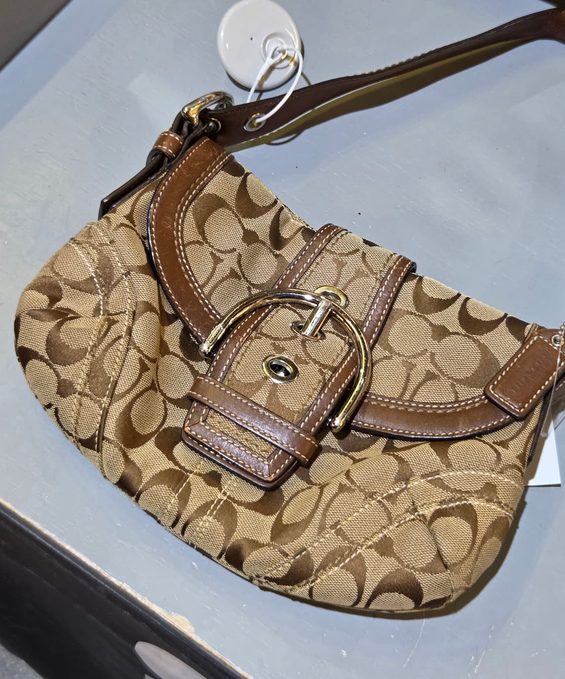 Coach 코치 패턴 브라운 버클백 호보백 상품이미지1