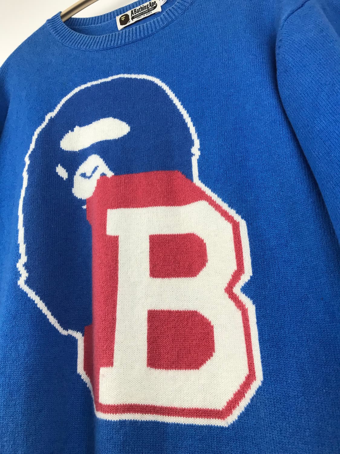 베이프 비로고 블루 니트 스웨터 맨투맨 올드스쿨 bape 빈티지 상품이미지4